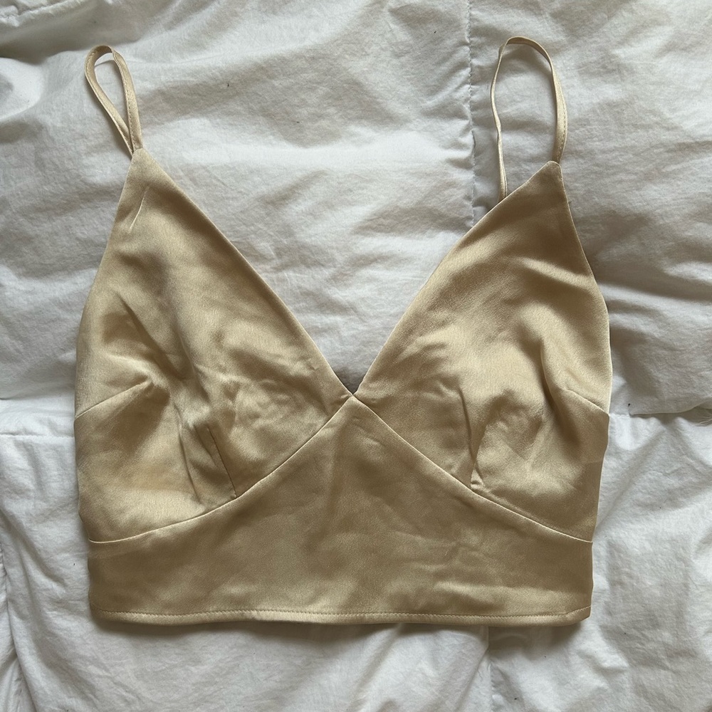 A&F gold crop top